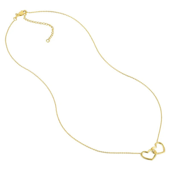 Linked Open Hearts Adjustable Necklace
