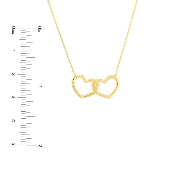 Linked Open Hearts Adjustable Necklace