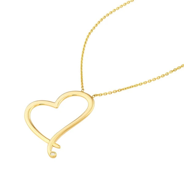 Tilted Open Heart Adjustable Necklace