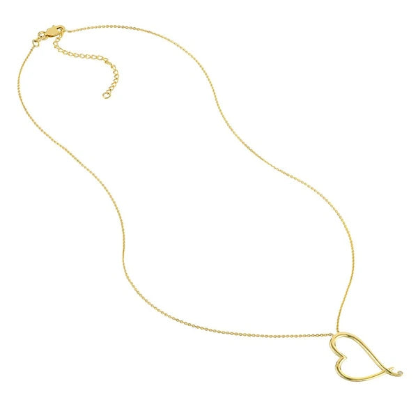 Tilted Open Heart Adjustable Necklace