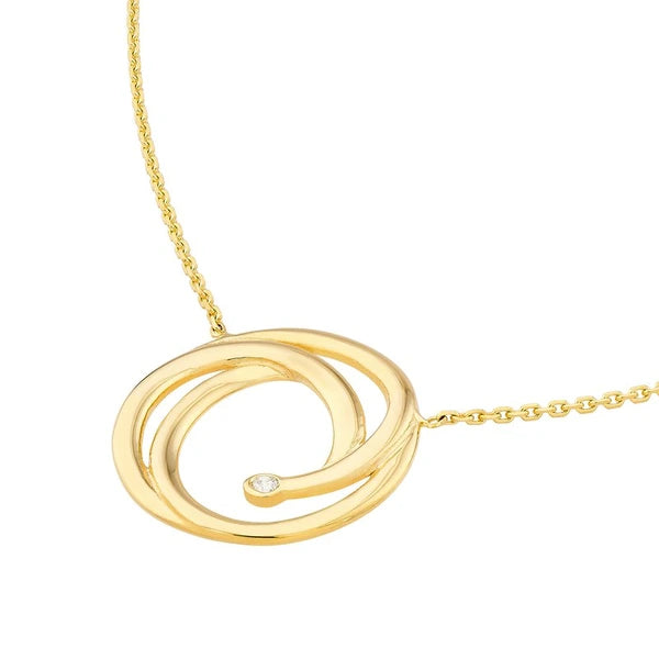 Open Swirl with Diamond Adjustable Necklace