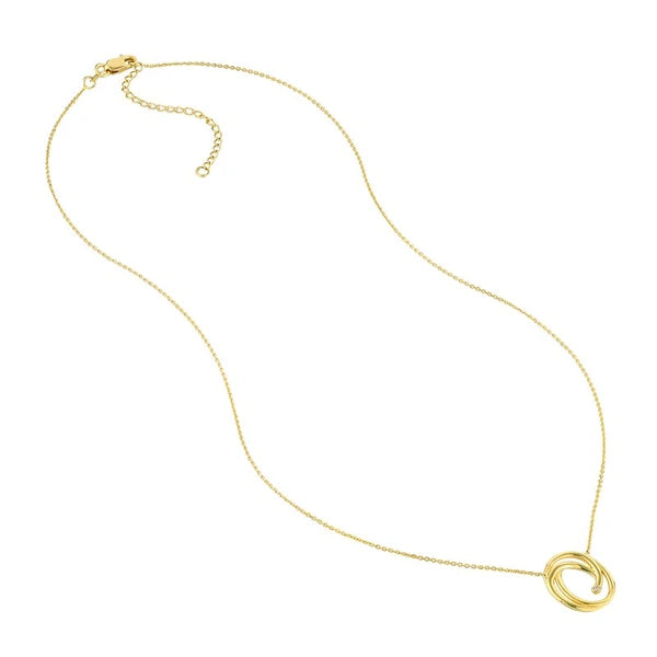 Open Swirl with Diamond Adjustable Necklace