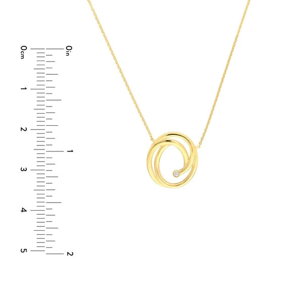 Open Swirl with Diamond Adjustable Necklace
