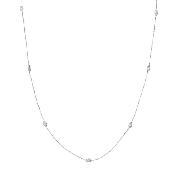 Moon Cut Bead Stations Adjustable Necklace