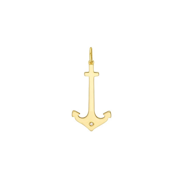 Anchor Pendant with 1pt Diamond