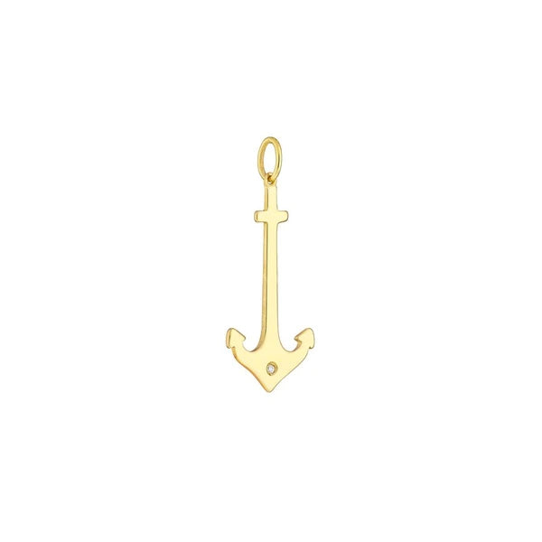 Anchor Pendant with 1pt Diamond