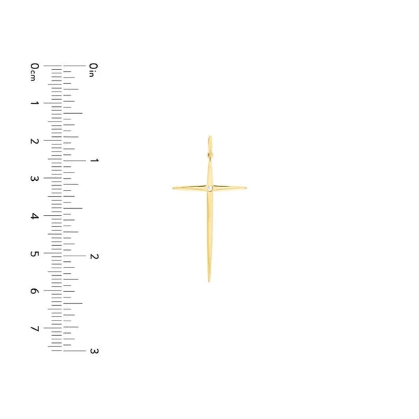 Pointed Cross Pendant with 1pt Diamond