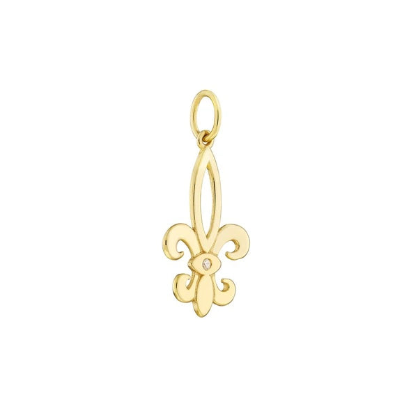 Fleur-de-Lis Pendant with 1pt Diamond