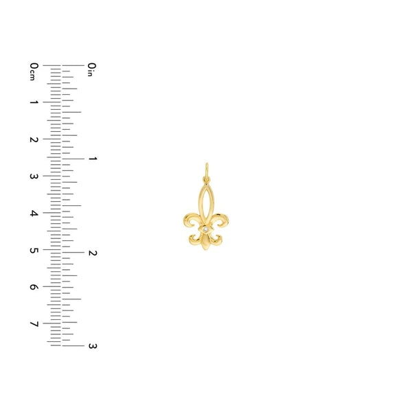 Fleur-de-Lis Pendant with 1pt Diamond