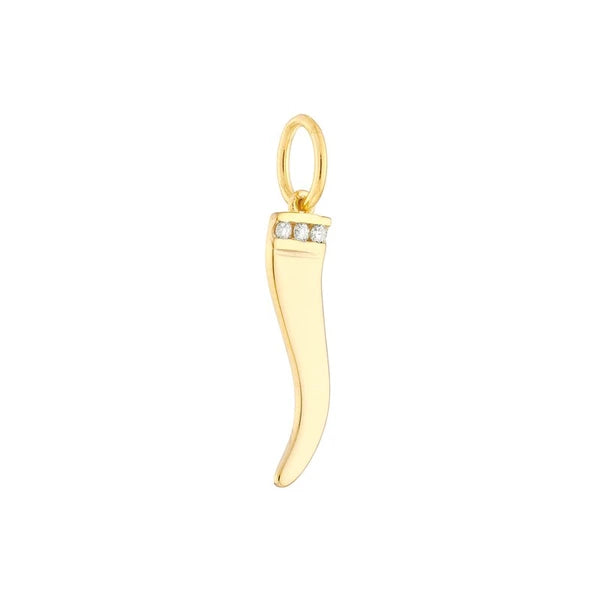 Italian Horn Pendant with 1pt Diamond