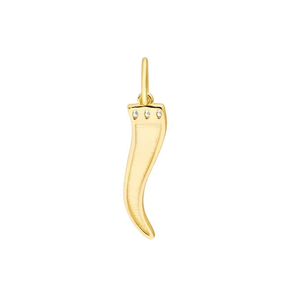Italian Horn Pendant with 1pt Diamond