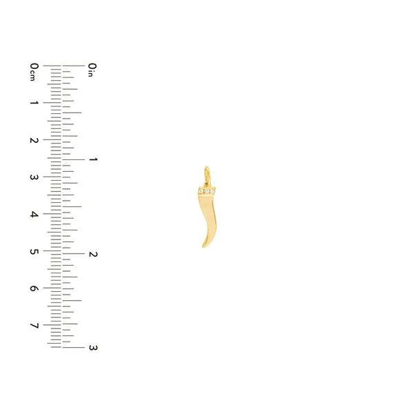 Italian Horn Pendant with 1pt Diamond