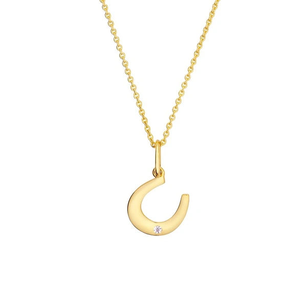Horseshoe Charm with 1pt Diamond