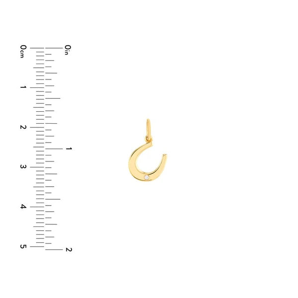 Horseshoe Charm with 1pt Diamond