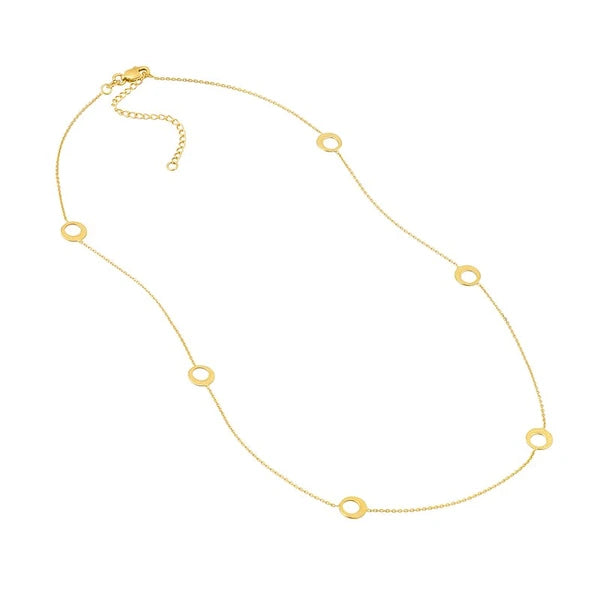 Open Circle Stations Adjustable Necklace