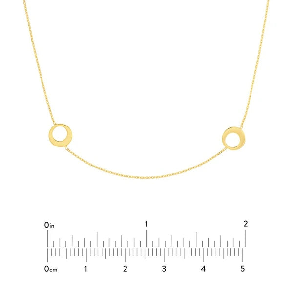 Open Circle Stations Adjustable Necklace