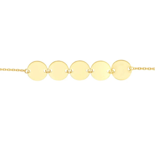 Five Center Disc Station Chain Bracelet