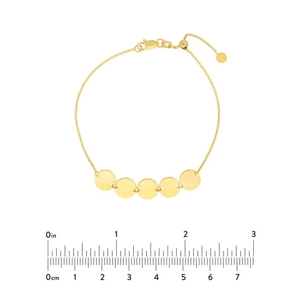 Five Center Disc Station Chain Bracelet