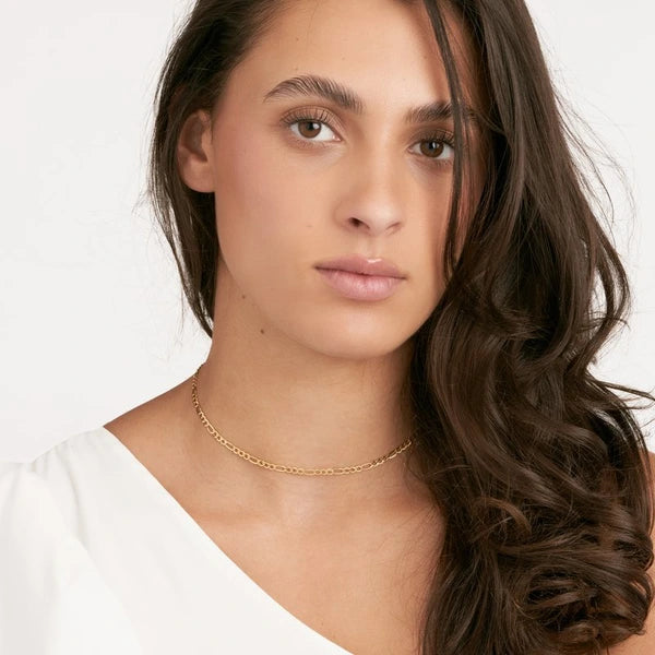 Hollow Figaro Chain Adjustable Choker