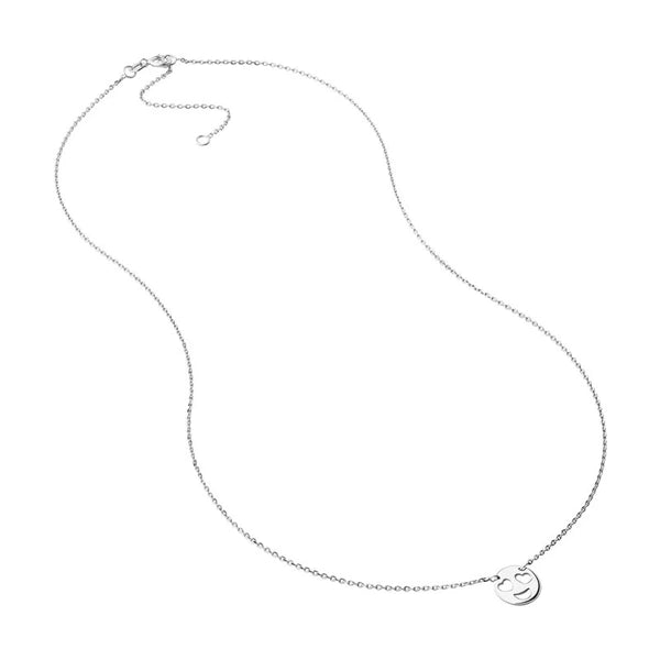 Sterling Silver Heart Eyes Emoji Adjustable Necklace