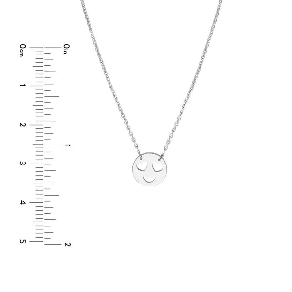 Sterling Silver Heart Eyes Emoji Adjustable Necklace