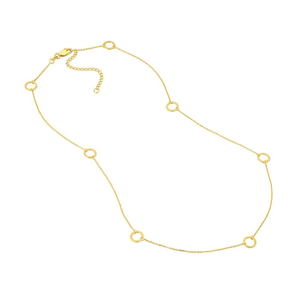 Open Disc Stations Adjustable Necklace