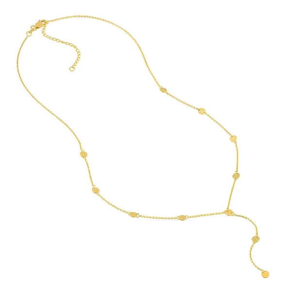 Mini Disc Lariat Adjustable Necklace