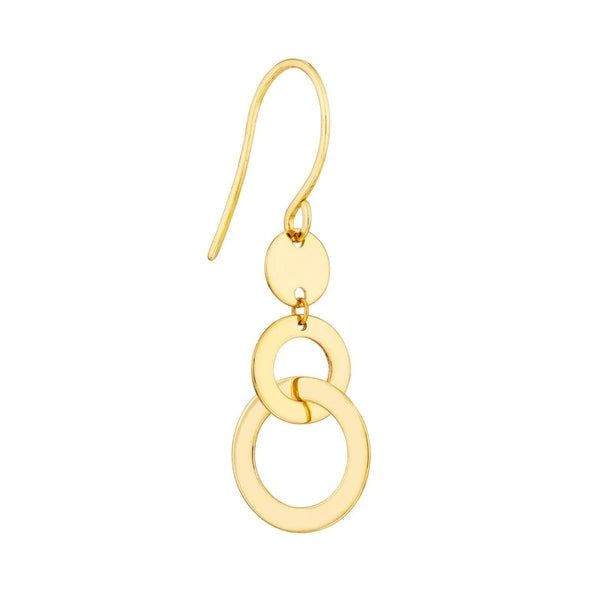 Double Circle Earrings on Fish Hook