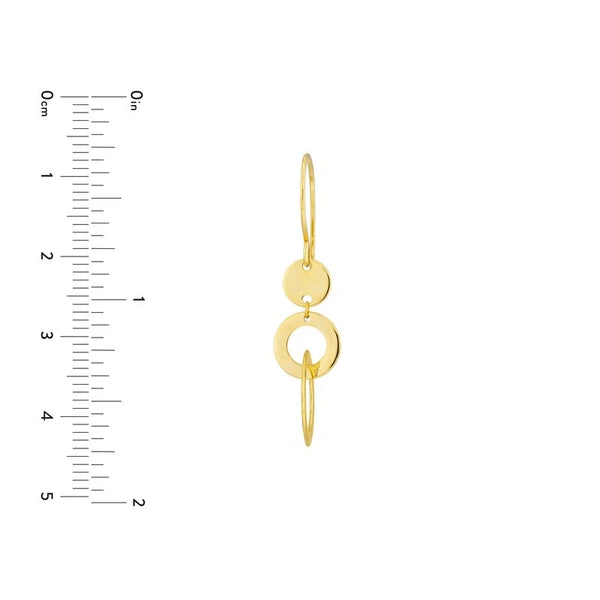 Double Circle Earrings on Fish Hook
