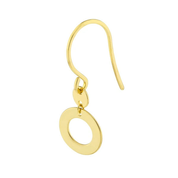 Open Circle Dangle Earrings on Fish Hook