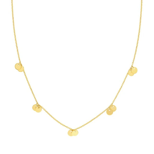 Double Disc Dangle Adjustable Necklace