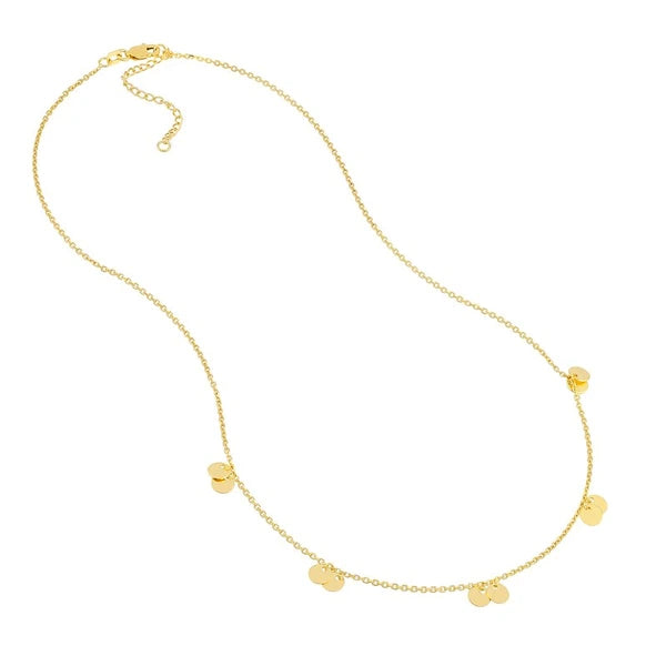 Double Disc Dangle Adjustable Necklace