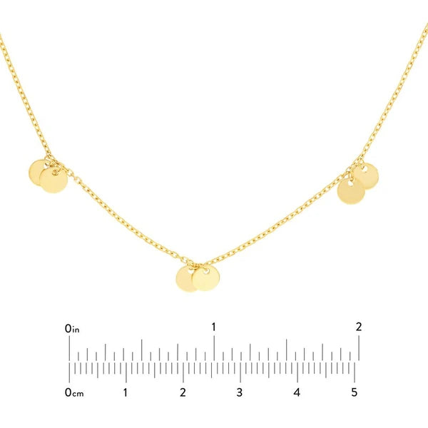 Double Disc Dangle Adjustable Necklace