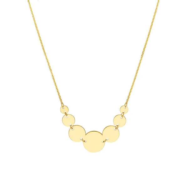 Graduated Disc Station Adjustable Necklace