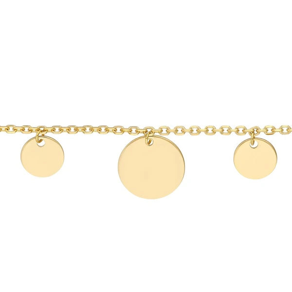 Two-Sized Dangle Disc Chain Bracelet