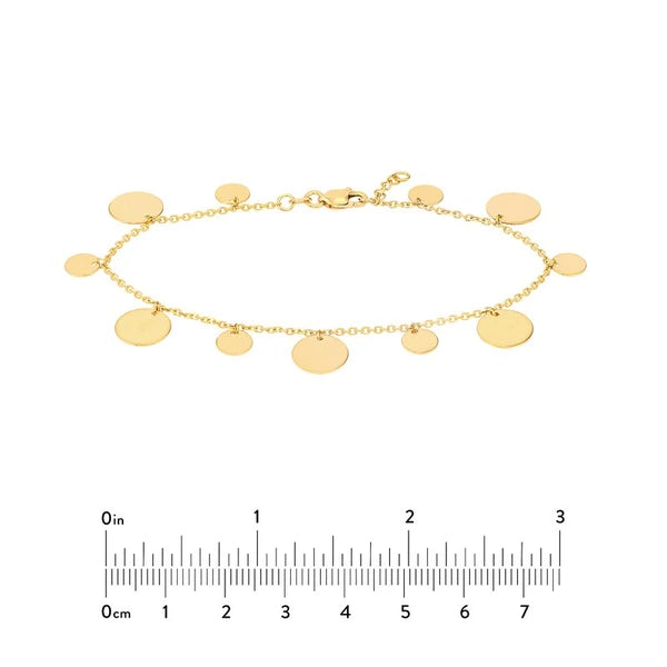 Two-Sized Dangle Disc Chain Bracelet