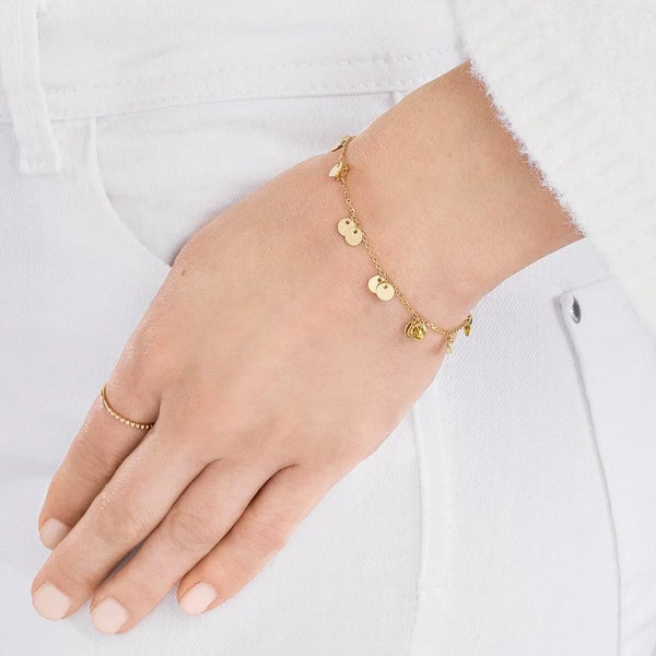 Double Dangle Disc Chain Bracelet