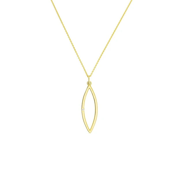 Open Marquise Pendant with 1pt Diamond