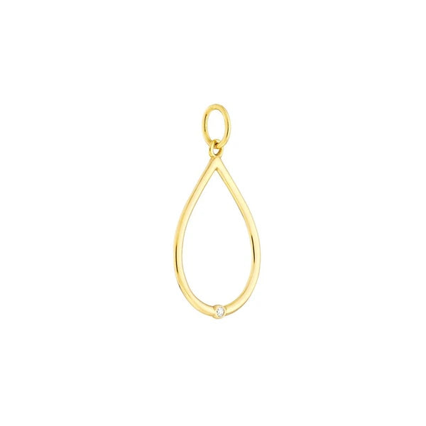 Open Teardrop Pendant with 1pt Diamond