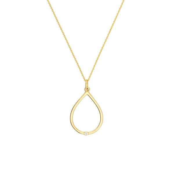 Open Teardrop Pendant with 1pt Diamond