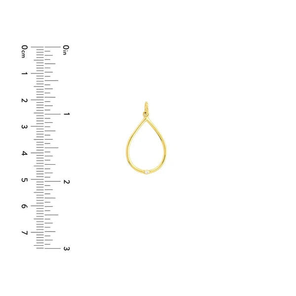 Open Teardrop Pendant with 1pt Diamond