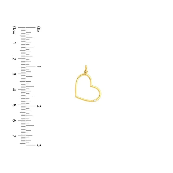 Tilted Open Heart Pendant with 1pt Diamond