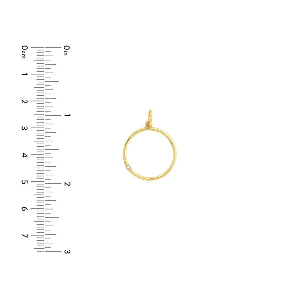 Open Circle Pendant with 1pt Diamond
