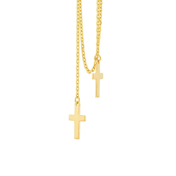 Front to Back Double Cross Chain Earrings