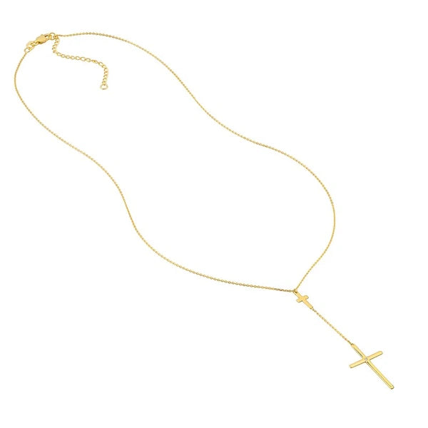 1pt Diamond Cross Duo Adjustable Necklace