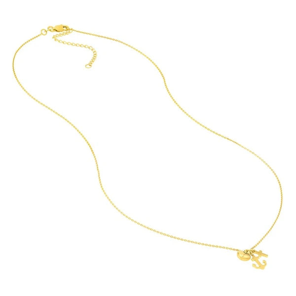 Heart/Anchor/Cross Trio Adjustable Necklace