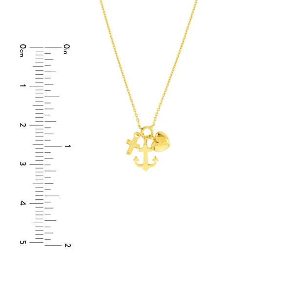 Heart/Anchor/Cross Trio Adjustable Necklace