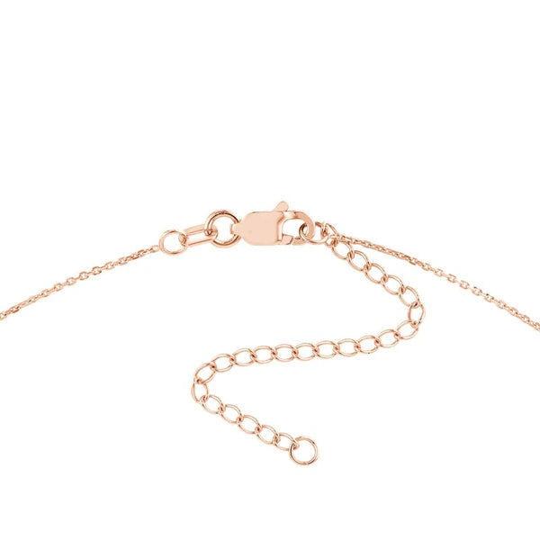 Rose Gold Open Wire Heart with Diamond Necklace