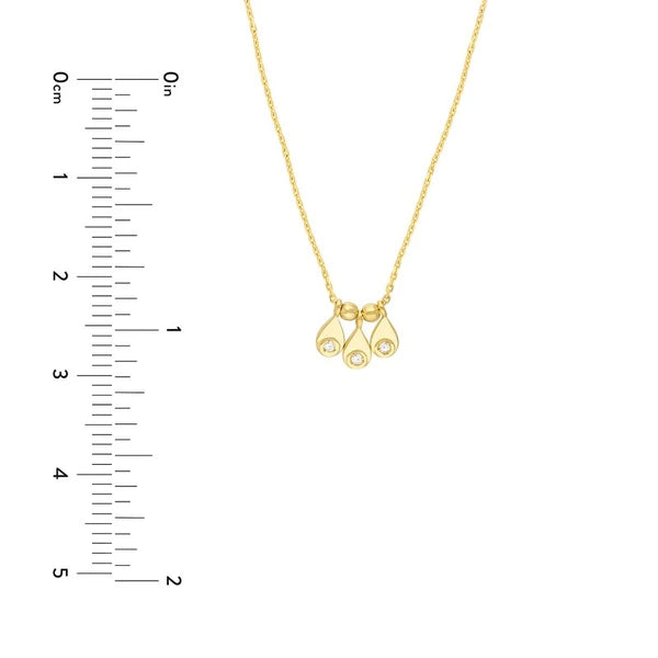 Mini Teardrop Dangle Trio and Bead Necklace