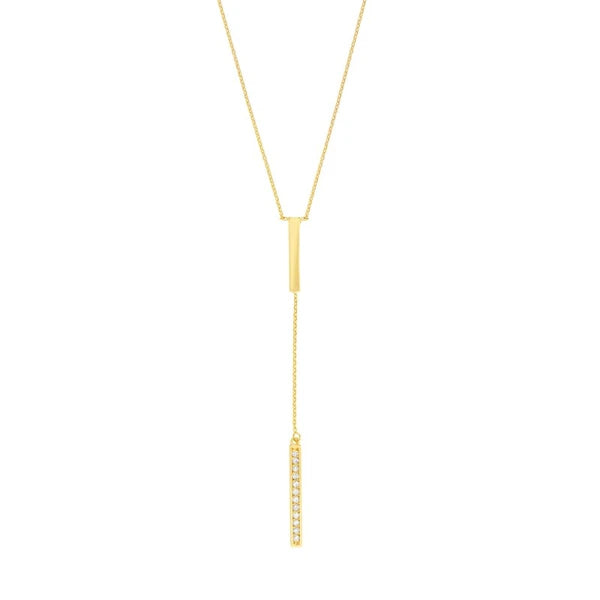 Diamond and Polished Bars Lariat Necklace
